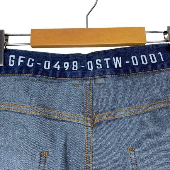 Gfc Toronto Men's Blue Medium Wash Distressed Raw Hem Slim Denim Jeans US 36 - Picture 14 of 16